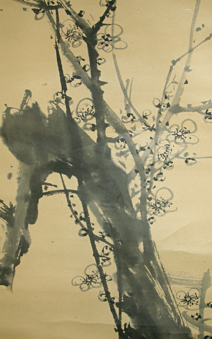 Ume, Japanese Plum Flowers in the Suiboku