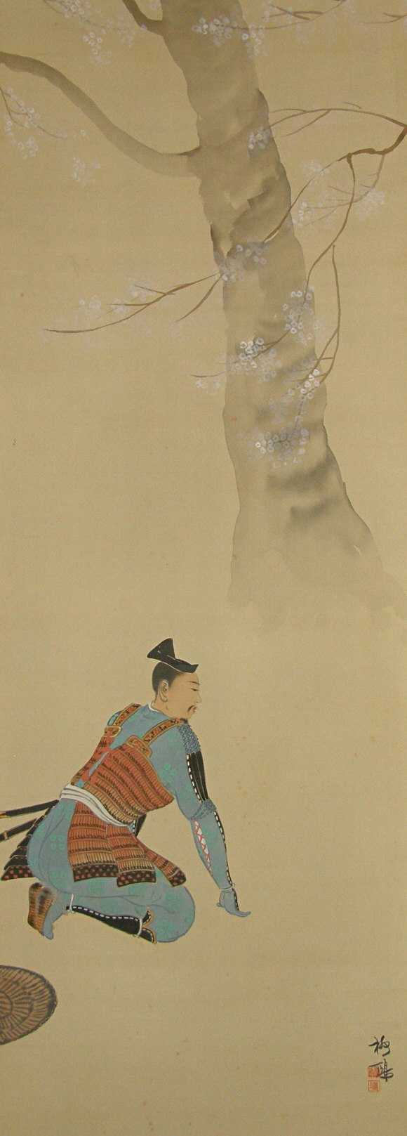 Samurai Warrior and Sakura Flowers