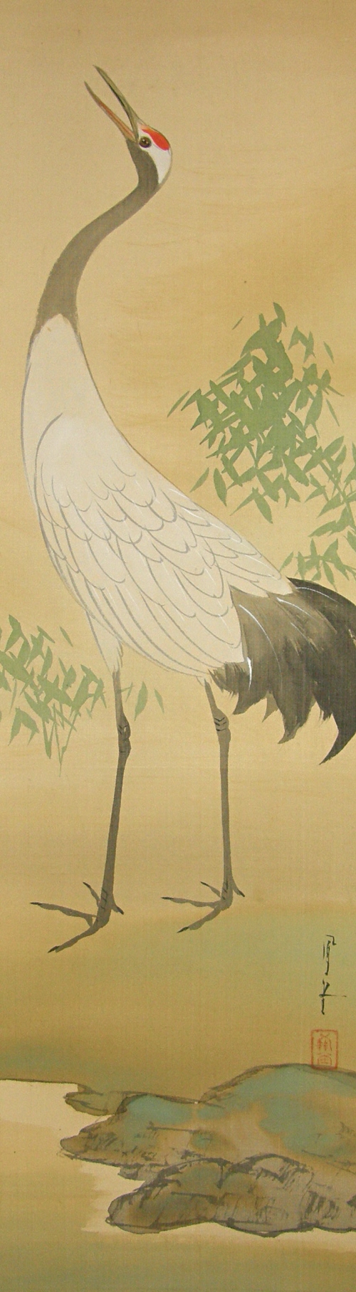 Japanese Crane, Sasa Bamboo Leaves