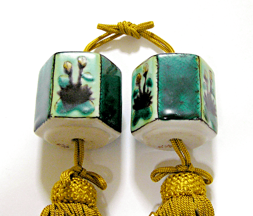 Japanese Scroll Weights Set with Tasssels