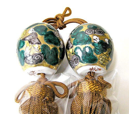 Japanese Scroll Weights Set with Tasssels