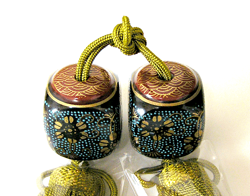 Japanese Scroll Weights Set with Tasssels