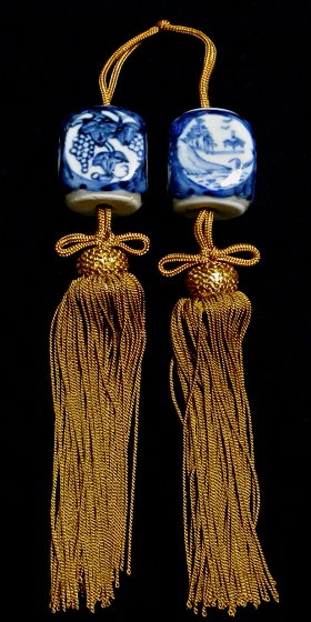 [ Kutani ware Fuchin ] Grapes & Sansui Landscape Views