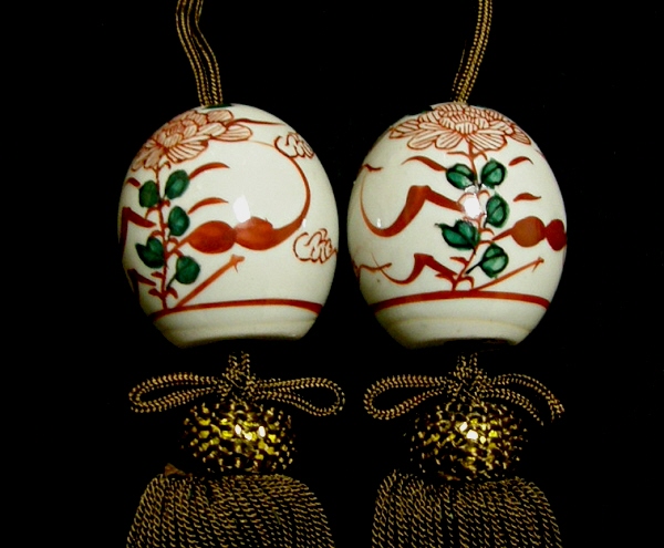 Japanese Scroll Weights Set with Tasssels