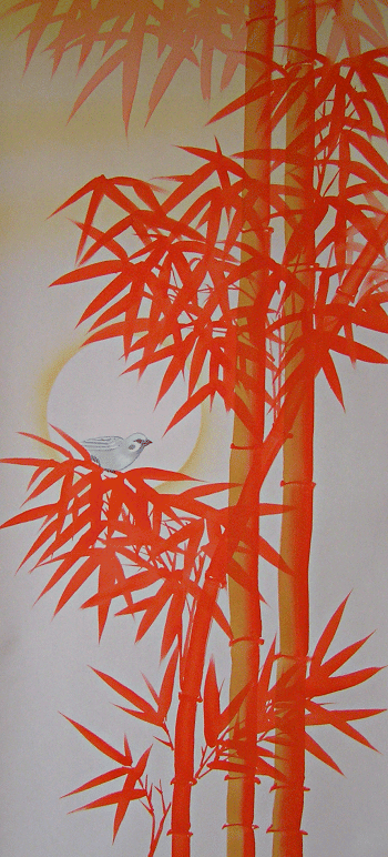 White Sparrow on Bamboo