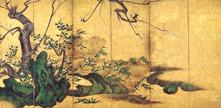 Flowers, Byobu Saseki (Left)