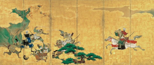 Ichi no Tani Kassen, Kajiwara Kagesue and Kagetoki (Father& Son) in the Ichinotani Battle