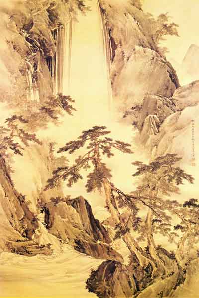 Shorin Bakufu Sansui-zu, Matsu Grove Cataract Sansui Ink Painting 