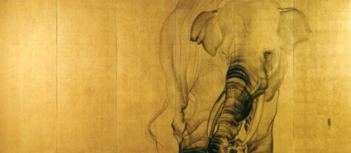 Zo-zu, Elephant Byobu Useki (Right)