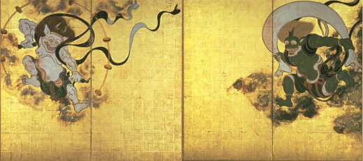 Fujin-Raijin-zu Byobu, a pair of folding screens