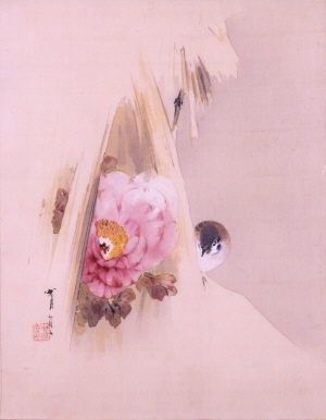 Peony and Sparrow in Snow 1898