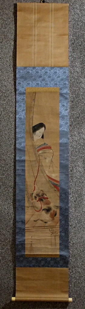 [ Heian Beauty & Cat ] Painted by Hanabusa Iccho