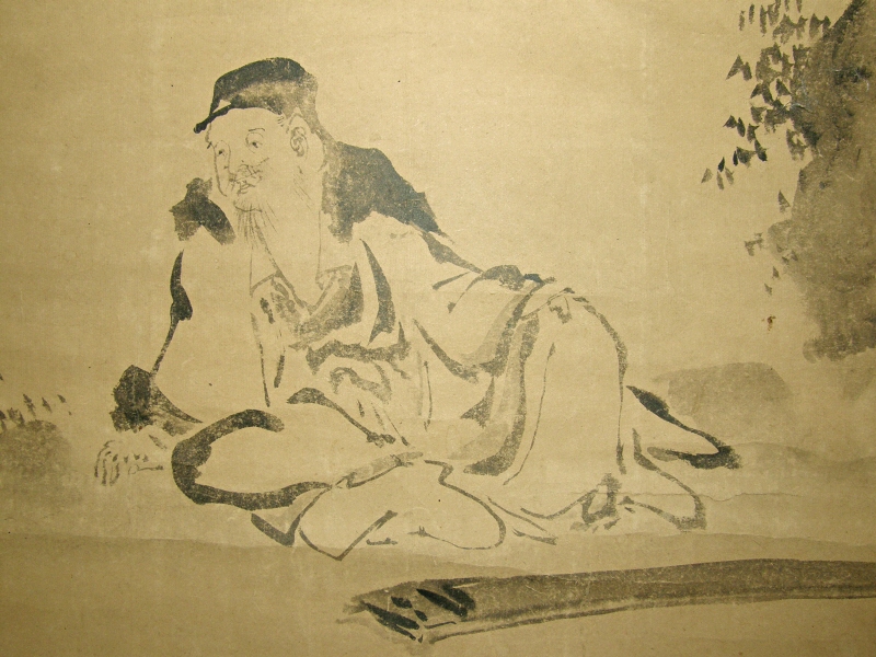 Drawn with black Sumi ink by Japanese brush