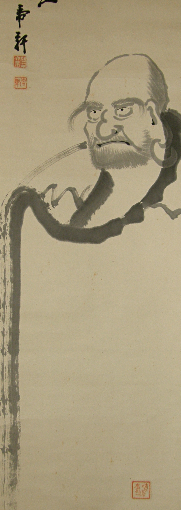 Bodhidharma drawn with Black Sumi Ink