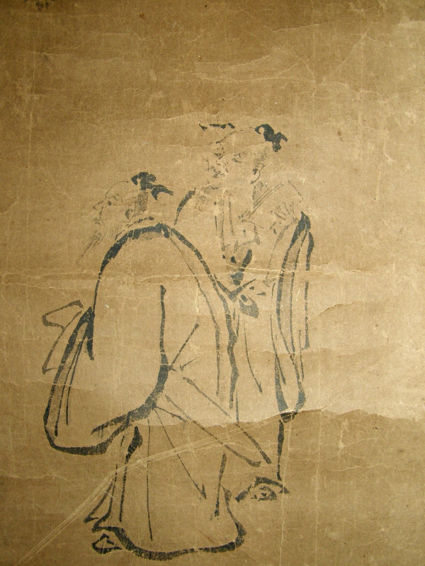 Shichikenjin drawn with Japanese Brush