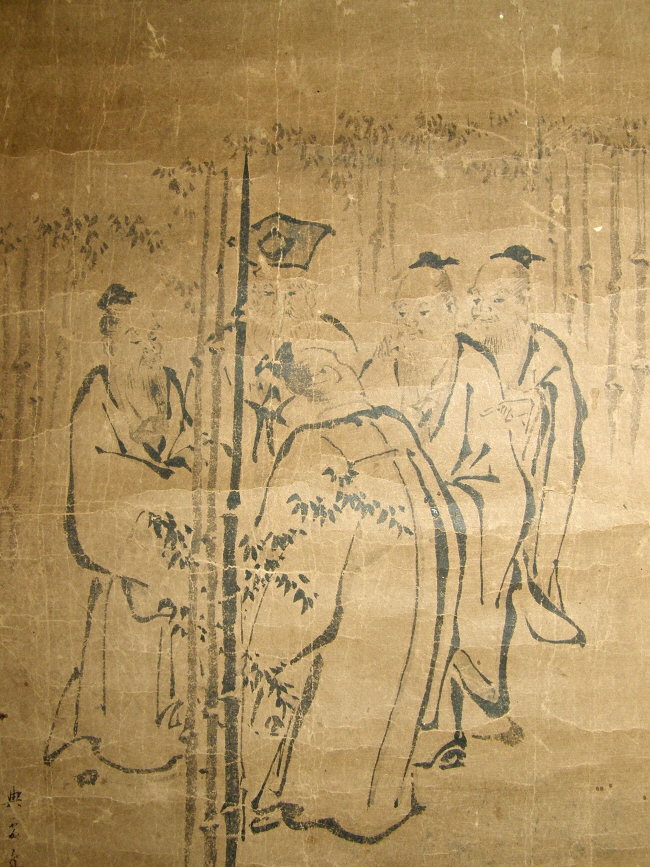 Seven Sages drawn with Japanese Sumi ink