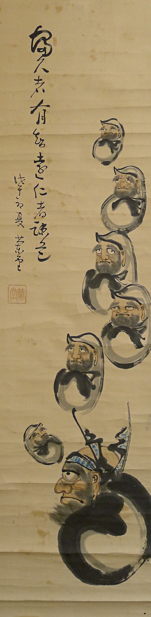 Bodhidharmas depicted with Japanese brush & Sumi ink