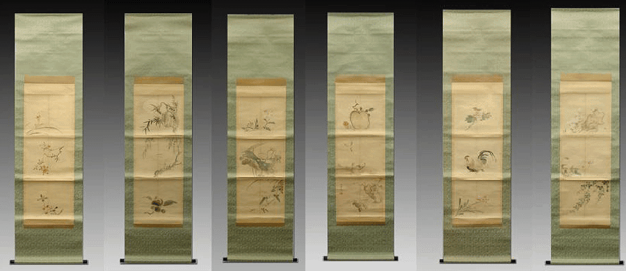 [ Flowers and Birds ] 6-Scroll Set
