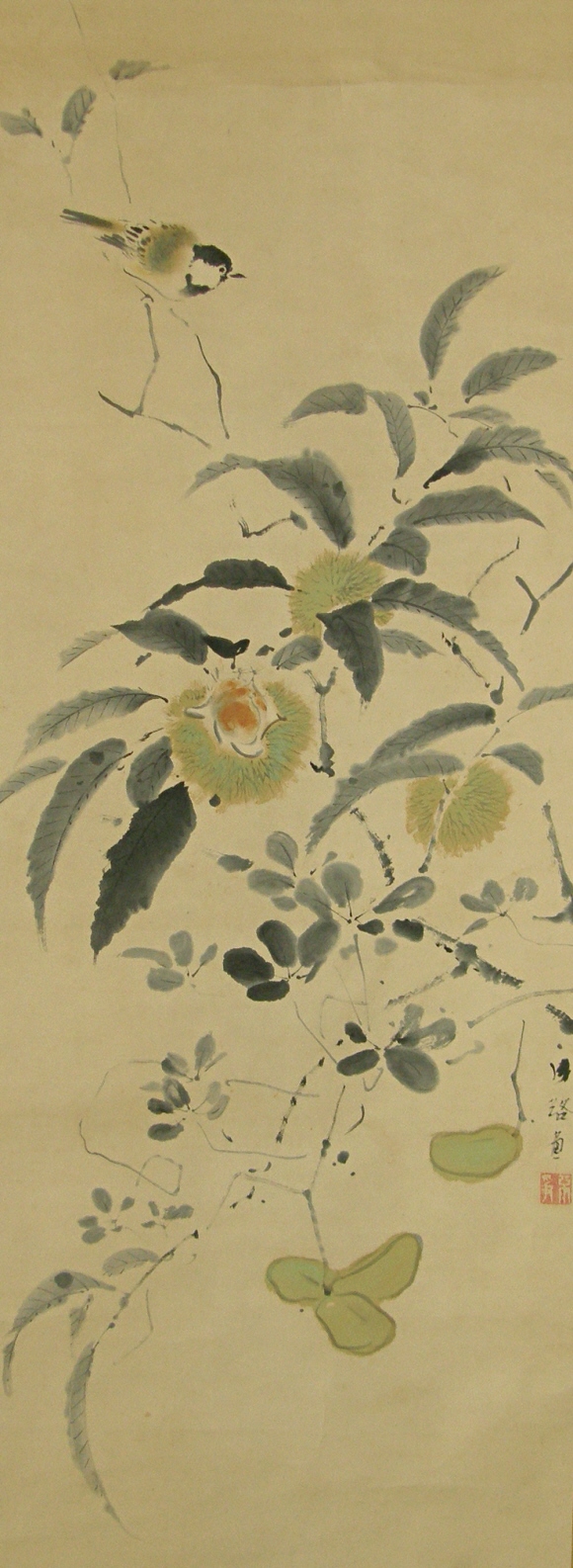 Chestnuts and Oxeye Bird