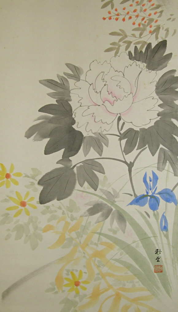 Japanese Peony, Bell Flower, Kiku and Nanten