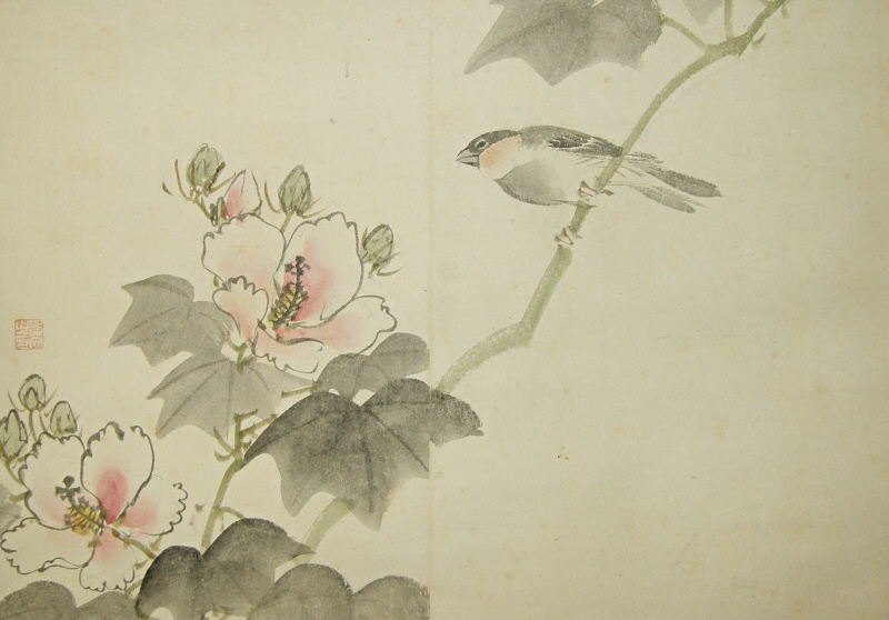 Bird, Flowers and Leaves