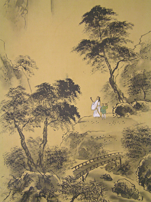 Sennin Viewing a Waterfall