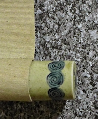 Kakemono End made of Japanese Pottery