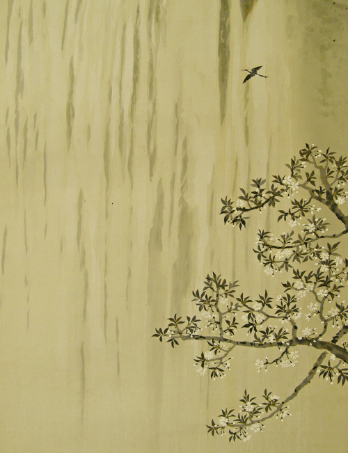 Flying Bird and Sakura Tree