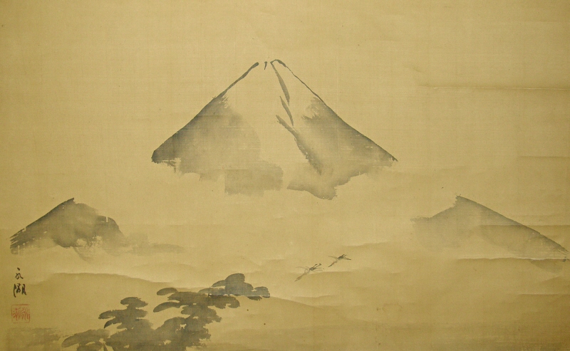 Mt. Fuji, Japanese Pine Tree, Tsuru Birds