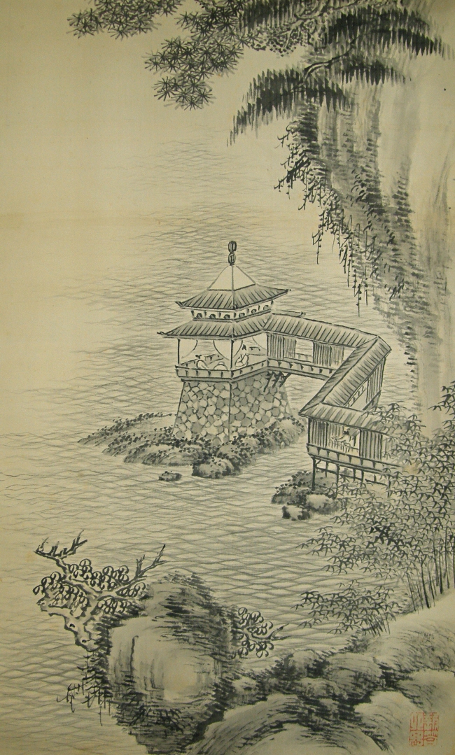 Lake, Castle, Matsu Tree