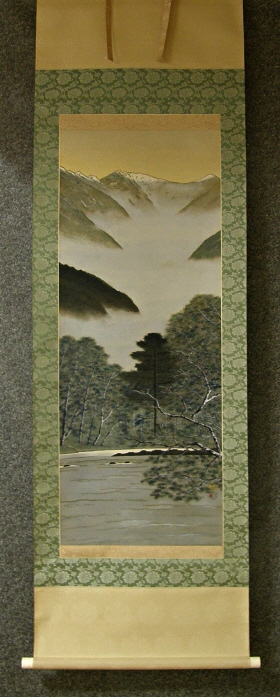 SS-10128 [ Lake ] Japanese Vintage Landscape View Kakemono Scenery Painting