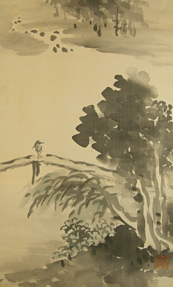 SS-10149 [ Suiboku Sansui Painting ] Landscape Picture drawn in 1980