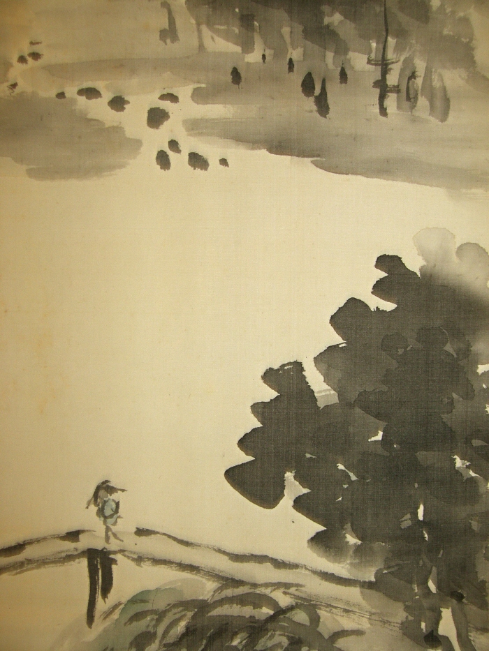 Farmer walking on the Bridge