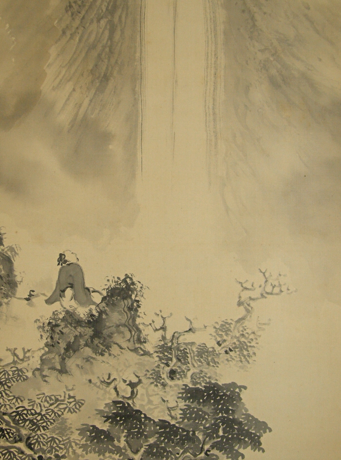 Hermit Viewing a Waterfall