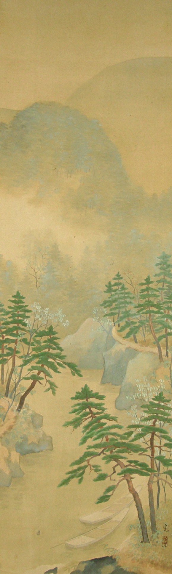 SS-10160 [ Arashiyama Valley in Summer ] Japanese Antique Scenic Painting