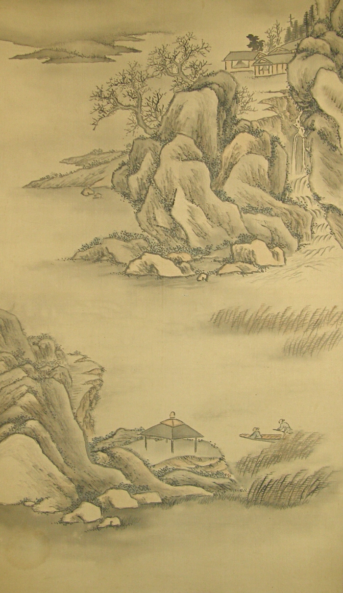 Lake, Fishermen, Rafts, Huts