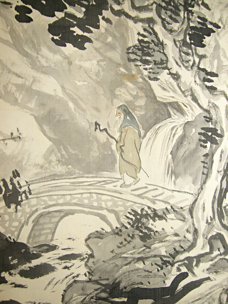 A Hermit is crossing a Bridge