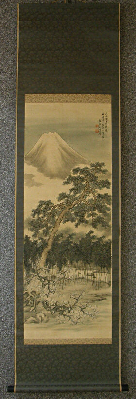 [ Mt. Fuji, Matsu & Bamboo & Ume Trees ] Drawn in 1913