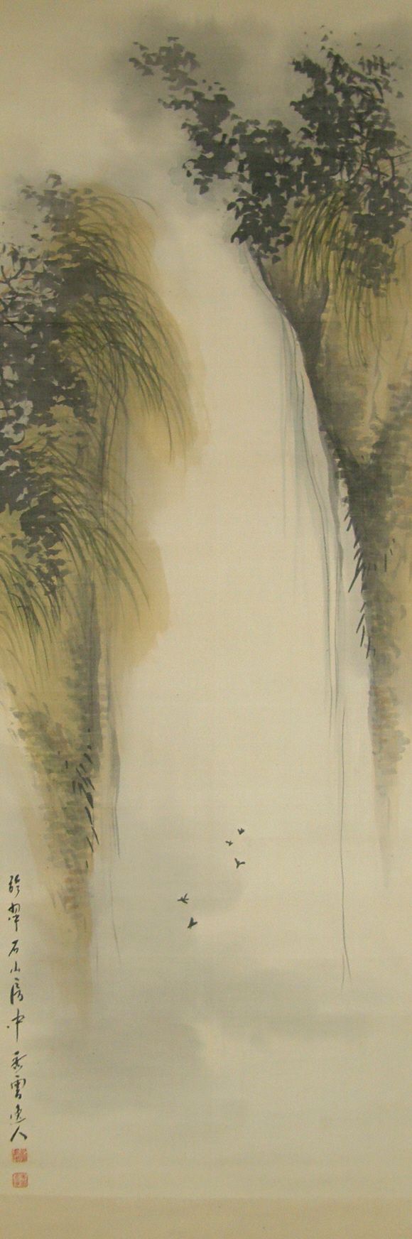 Waterfall & Flying Birds