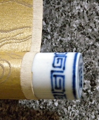 Kakemono End made of Japanese Pottery