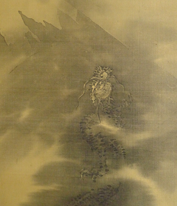 SS-10224 [ Dragon Flying over Mount Fuji ] Japanese Vintage Suiboku-ga