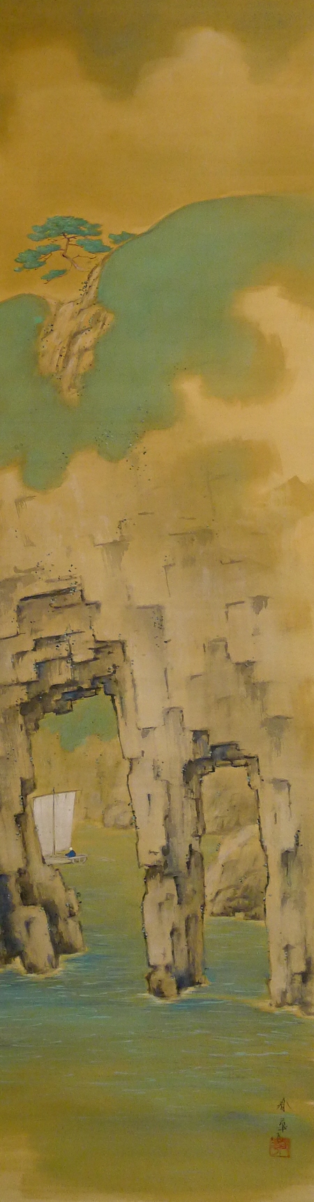 Quay Walls, Sailing Boat with Fisherman