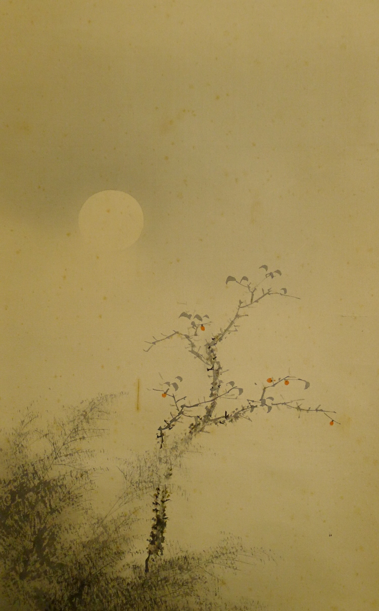 Kaki Japanese persimmon Fruits under the Moon
