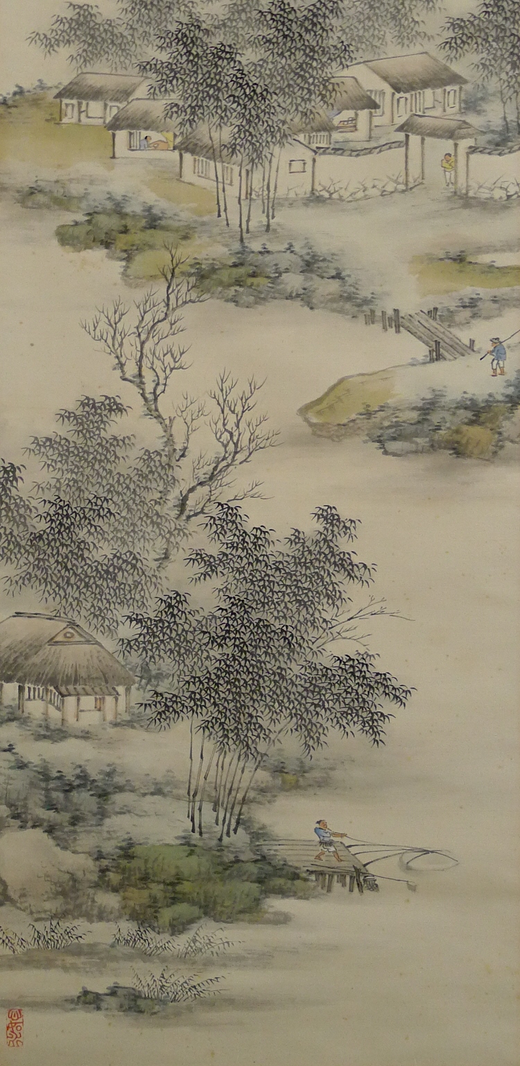 Bamboo Tree, Straw Huts & Fishermen