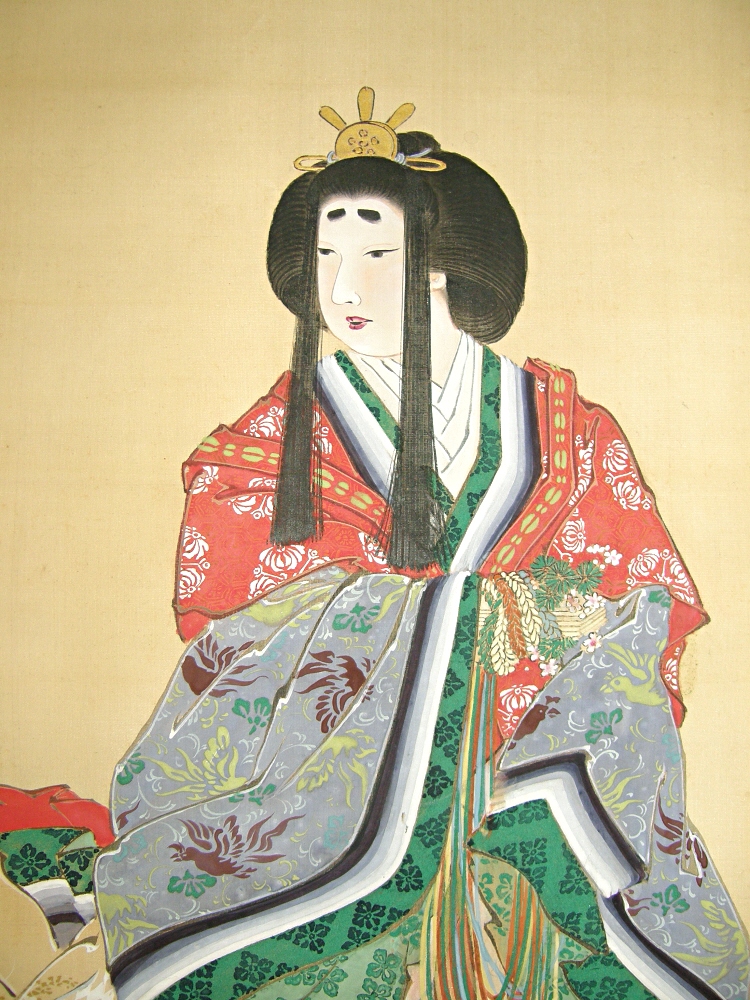 SS-20054 [ Japanese Ancient Court Lady ] Vintage Genre Painting drawn