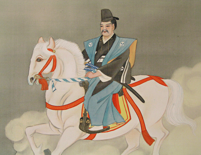 Samurai Warrior on White Horse