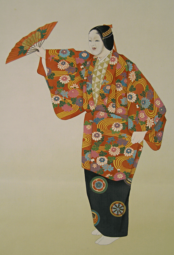 Noh Player with Japanese Fan