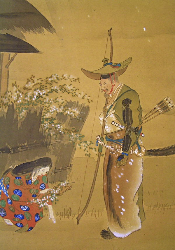 Woman Shows Wisteria flowers