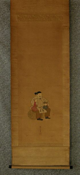 SS-30085 [ Ebisu God ] Painted in 1878, Japanese Kakemono Drawing for Sale