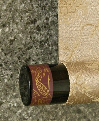 Roller End made from Wood (Urushi Lacquered)